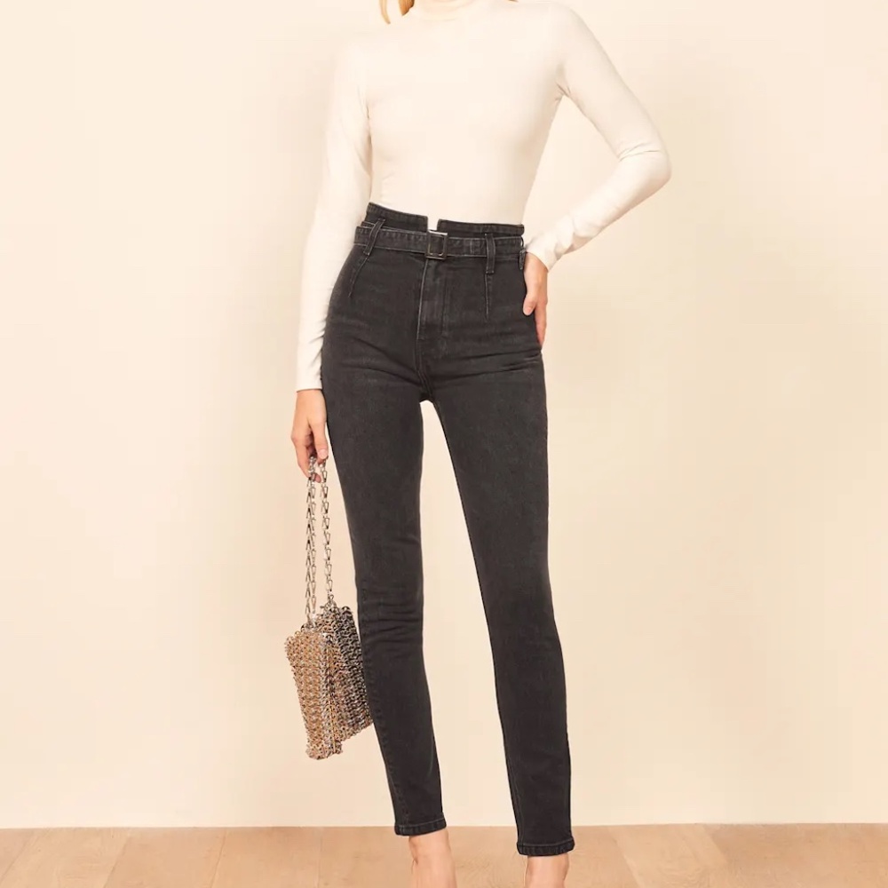 Reformation Black Kayo High & Skinny Jeans Size 26 Denim ~ Sustainable!